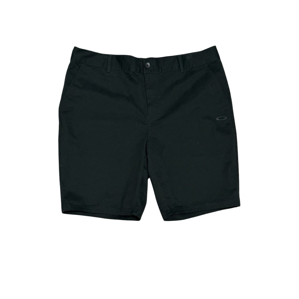 OAKLEY Shorts Mens Chino Sz 40 Black 9" Inseam Cotton Elastane Blend Logo'd